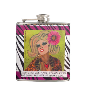 FLASK-GOOD GIRLS ARE MADE OF SUGAR AND SPICE HIP FLASK