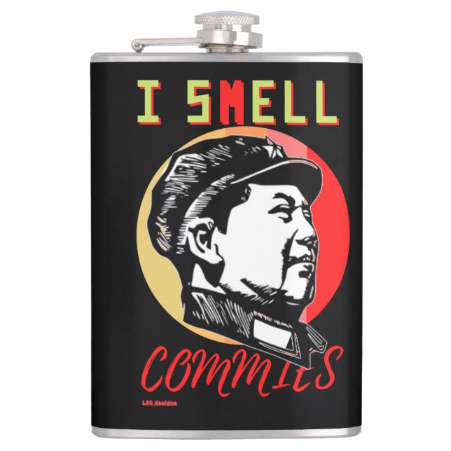 flask "I SMELL COMMIES 2 : MAO" (Front)