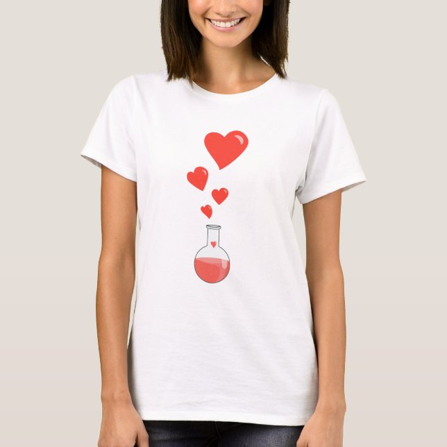 Flask of Hearts Science Geek Female T-Shirt (Front)