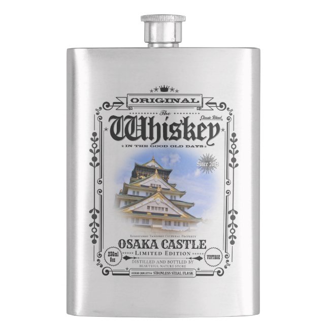FLASK_Osaka Castle (Blue Sky ver.) Hip Flask (Front)