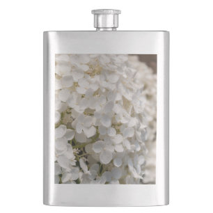 flask, photo flowers white hip flask