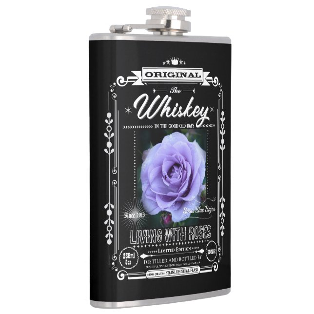 FLASK_Rosa Blue Bajou Hip Flask (Right)