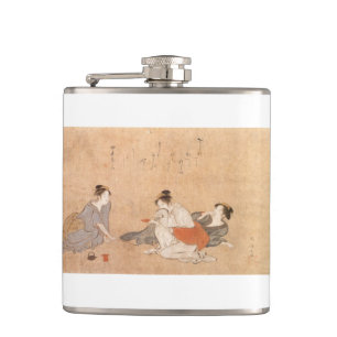 Flask Three Drunken Women Japanese Art
