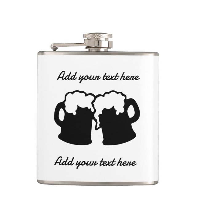 Flask with Beer Mug Design (Front)