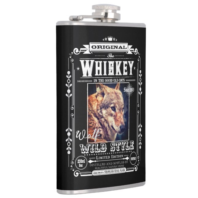 FLASK_Wolf Hip Flask (Right)