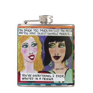 FLASK-YOU DRINK TOO MUCH, YOU CUSS TOO MUCH HIP FLASK