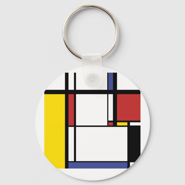 Flasks Gift - Piet Mondrian Key Ring (Front)