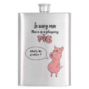 Flasus Ronchon the pig Hip Flask