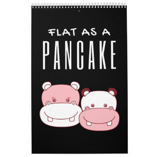 Flat As A Pancake Couple Hippo Hippo Lover Calendar