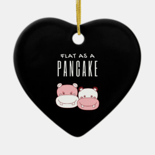 Flat As A Pancake Couple Hippo Hippo Lover Ceramic Tree Decoration
