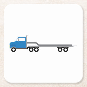 Flat Bed Truck Square Paper Coaster