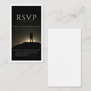 Flat Black and White Photo Wedding Rsvp Card