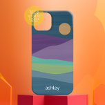 Flat Boho Abstract Landscape Sunset and Mountains<br><div class="desc">A abstract landscape drawing with mountains and a sunset. Inspired by a sunset in Rocky Mountain National Park, this lovely minimal drawing is a modern, design for any minimalist. The modern script with swashes adds a modern touch to this abstract design. Add your name or delete the text for a...</div>