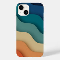 Flat Boho Abstract Landscape Sunset and Mountains