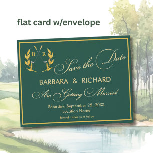 FLAT CARD Golf Monogram Wedding Save the Date