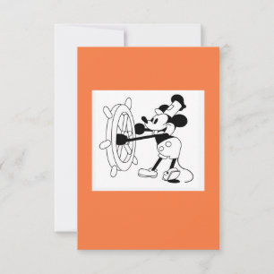 Flat card medium size Steamboat Willie design