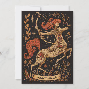 Flat card - Sagittarius Celestial Zodiac Art