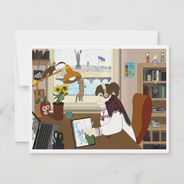 Flat Card Ukraine girl (Front)