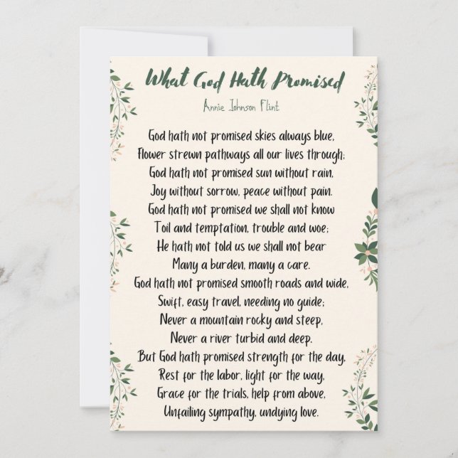 Flat Card What God Hath Promised (Front)