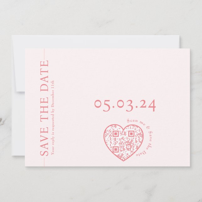 Flat card with hearth shape QR code (Front)