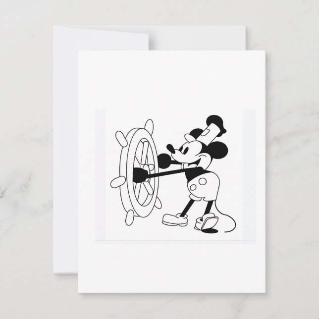 Flat card with iconic Steamboat Willie design fun  (Front)