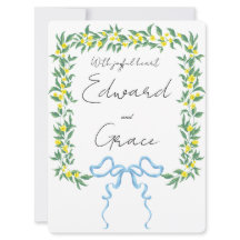 Flat Card Yellow Wild Flower Wedding Invitation