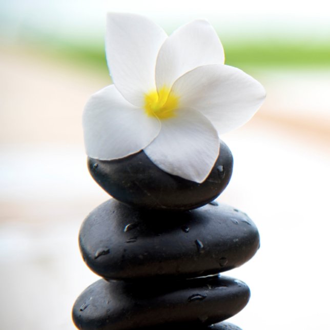Flat Card, Zen Stones, Balance, Meditation, White  Thank You Card (Creator Uploaded)