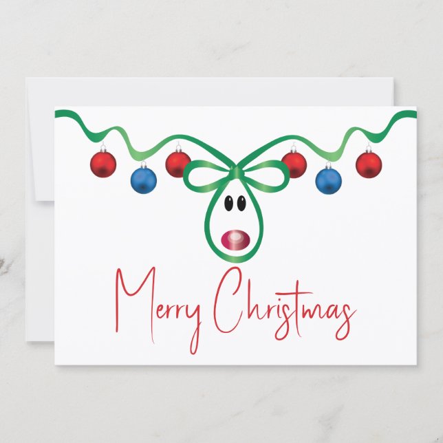 Flat Christmas Card With Personalised Text (Front)