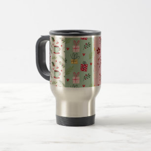 Flat christmas pattern collection travel mug