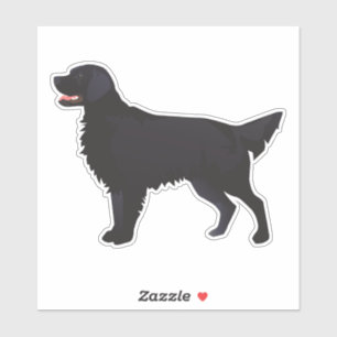 Flat Coate Retriever in Black Dog Breed Silhouette