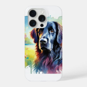 Flat Coated Retriever 030924AREF137 - Watercolor iPhone 15 Pro Case