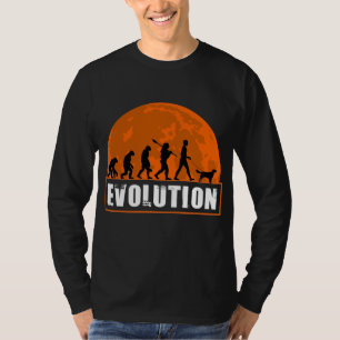 Flat Coated Retriever 2 Dog Dad Human Evolution  T-Shirt