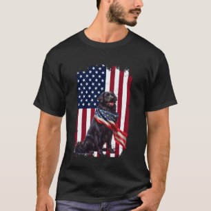 Flat Coated Retriever American Flag 4th Of July Do T-Shirt