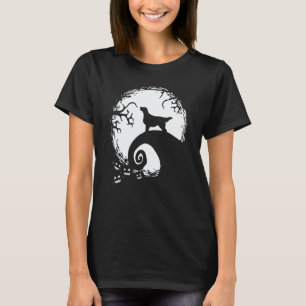 Flat Coated Retriever And Moon Halloween T-Shirt