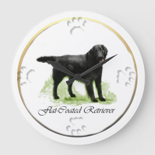 Flat-Coated Retriever Art Gifts Large Clock