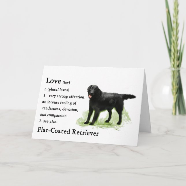 Flat-Coated Retriever Art Print Card (Front)