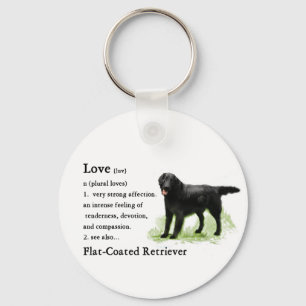 Flat-Coated Retriever Art Print Key Ring