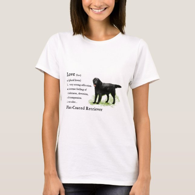 Flat-Coated Retriever Art Print T-Shirt (Front)