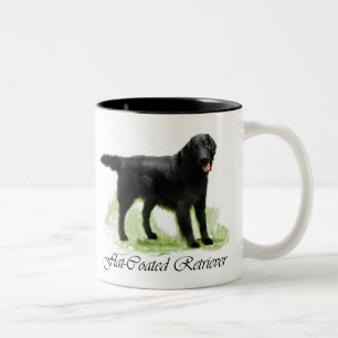 Flat-Coated Retriever Art Print Two-Tone Coffee Mug