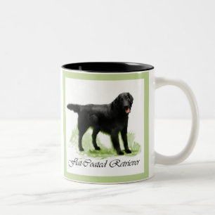 Flat-Coated Retriever Art Print Two-Tone Coffee Mug