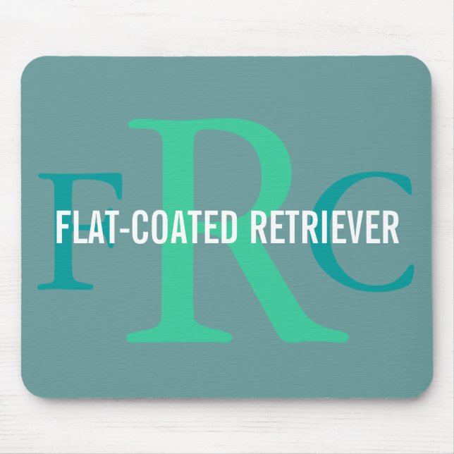 Flat-Coated Retriever Breed Monogram Mouse Mat (Front)