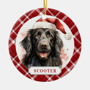 Flat Coated Retriever Ceramic Circle Ornament