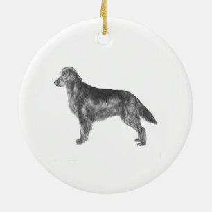 Flat Coated Retriever Ceramic Tree Decoration