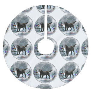 Flat-Coated Retriever Christmas Brushed Polyester Tree Skirt