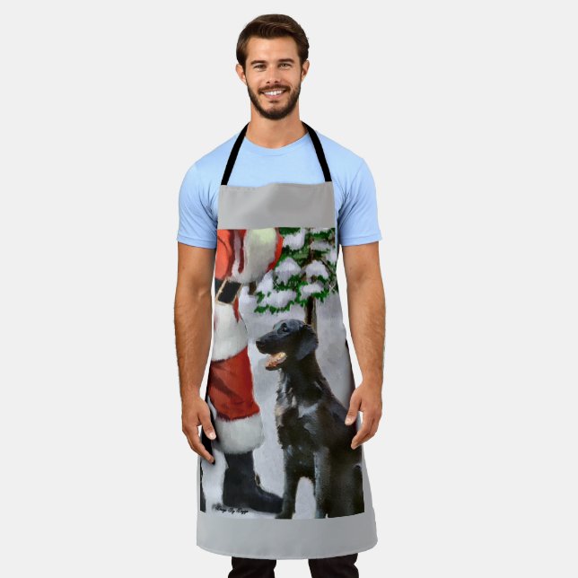 Flat-Coated Retriever Christmas Gifts Apron (Worn)