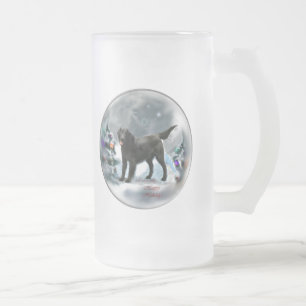 Flat-Coated Retriever Christmas Gifts Frosted Glass Beer Mug
