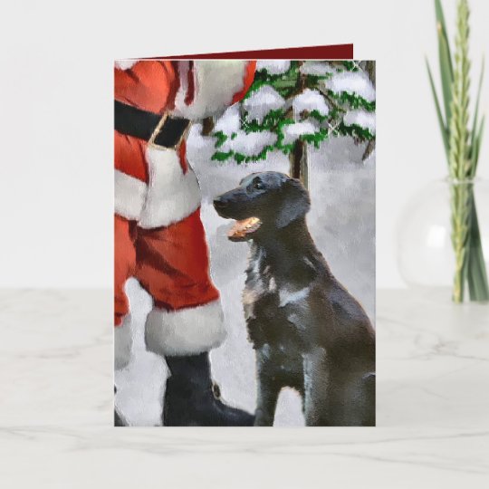 Black Dog Christmas Customised Card