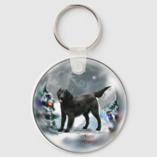 Flat-Coated Retriever Christmas Gifts Key Ring
