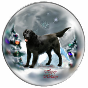Flat-Coated Retriever Christmas Gifts Photo Sculpture Decoration