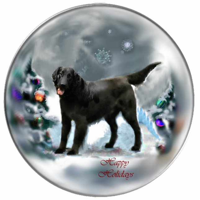 Flat-Coated Retriever Christmas Gifts Photo Sculpture Decoration (Front)